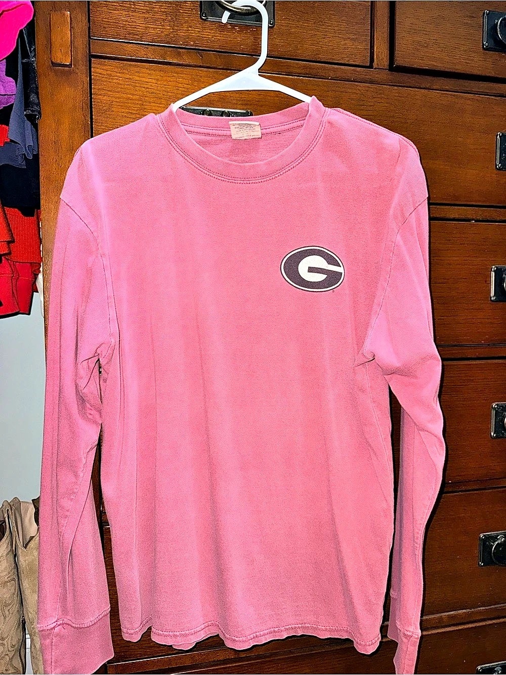 Pressbox Georgia Bulldogs Long Sleeve Pink Tee